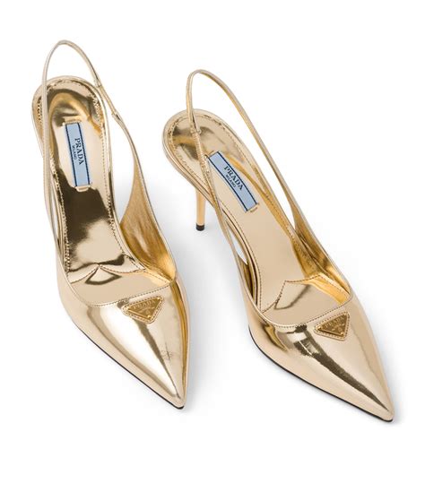 prada metallic leather slingback pumps.